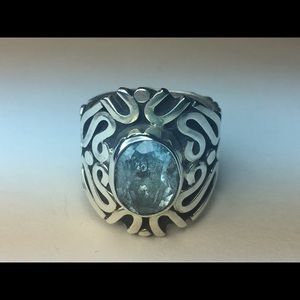 Handmade Sterling Silver ring with Blue Topaz